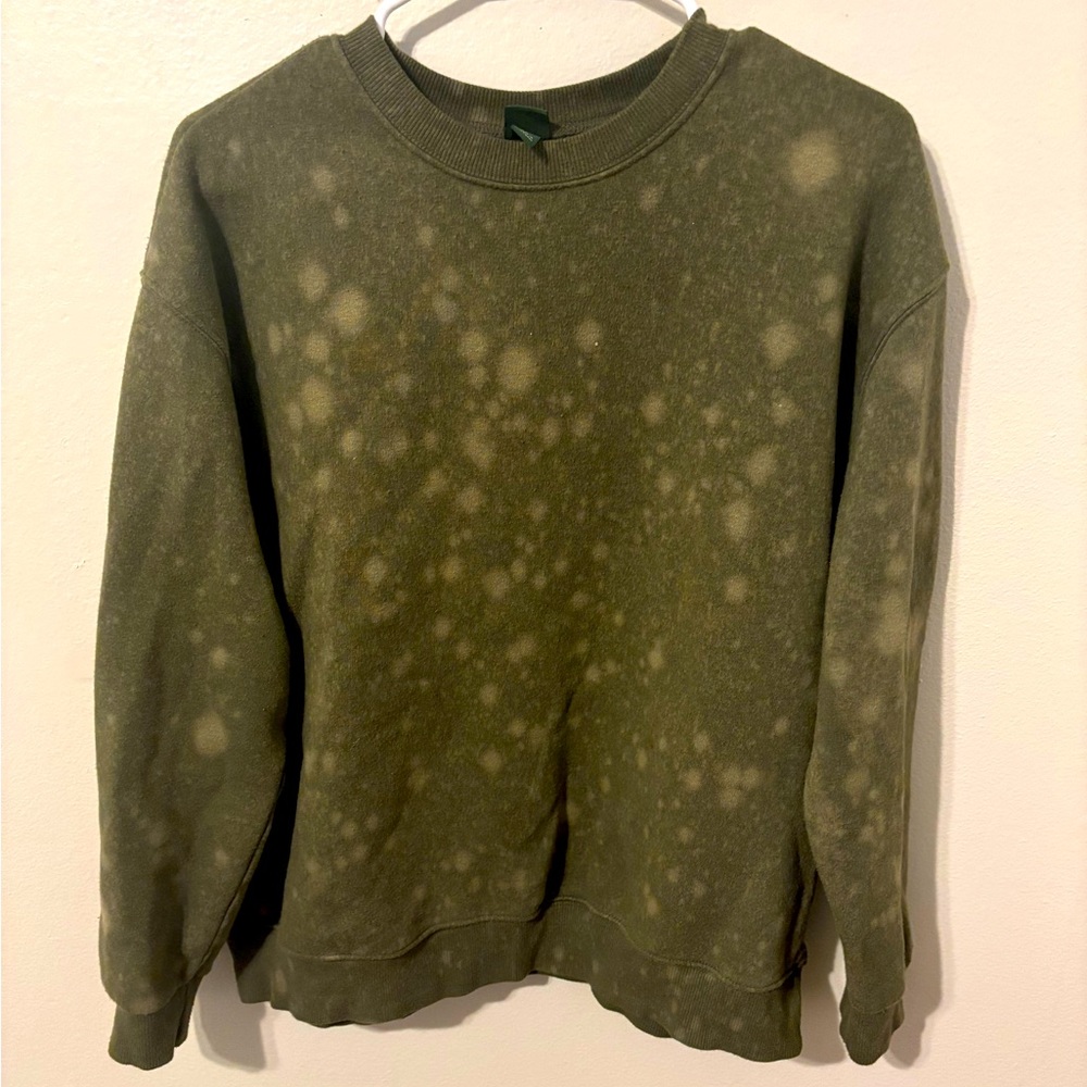 Spotted Olive Green Womens Sweater(S)